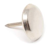 Adsamm® / 32 x scivoli in metallo con chiodo / argento / Ø 20 mm / tondi / puntali in metallo nichelato con chiodo / piedini protettivi per arredi Adsamm® Quality