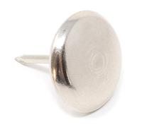 Adsamm® / 32 x scivoli in metallo con chiodo / argento / Ø 25 mm / tondi / puntali in metallo nichelato con chiodo / piedini protettivi per arredi Adsamm® Quality