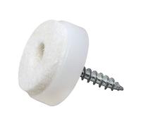 Adsamm® / 4 x feltrini con vite / bianchi / Ø 20 mm / tondi / scivoli in plastica con vite e base in feltro / piedini protettivi per mobili Adsamm® Quality