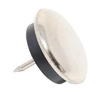 Adsamm® / 4 x scivoli in metallo con chiodo e pad ammortizzante / argento / Ø 30 mm / tondi / puntali in metallo nichelato con cuscinetto in PVC / piedini protettivi per arredi Adsamm® Quality