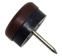 Adsamm® / 4 x scivoli in plastica con chiodo e pad ammortizzante / marrone / Ø 20 mm / tondi / puntali in polietilene con cuscinetto in PVC / piedini protettivi per arredi Adsamm® Quality