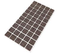 Adsamm® / 50 x feltrini autoadesivi in lana / marrone / 20x20 mm / quadrati / piedini per mobili in feltro naturale extra soft da 3 mm di spessore / pad protettivi per arredi Adsamm® Quality