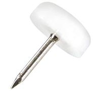 Adsamm PG-N-WH-15-4 4 Piedini in plastica con chiodo, Bianco, Ø 15 mm