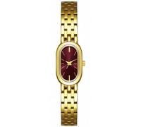 ADSBIAOYE Orologi da donna vintage con quadrante semplice, quadrante ovale, piccolo orologio dorato, impermeabile, Oro-Rosso, Elegante e alla moda