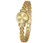 ADSBIAOYE Petite - Orologio da polso da donna, rotondo, semplice, alla moda, con diamanti, analogico, al quarzo, in acciaio inox, impermeabile, Oro, Elegante e alla moda