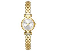ADSBIAOYE Petite - Orologio da polso da donna, rotondo, semplice, alla moda, con diamanti, analogico, al quarzo, in acciaio inox, impermeabile, 1 Oro-bianco, Elegante e alla moda