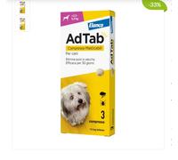 ADTAB COMPRESSE MASTICABILI 3 COMPRESSE ELIMINA PULCI E ZECCHE EFFICACE PER 30G