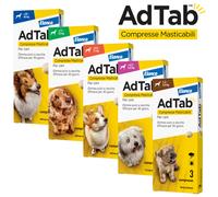 adtab pastiglie 3 compresse masticabili antiparassitarie per cani da 2.5-5.5 kg