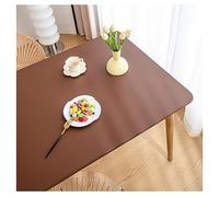 ADTEMP Tovaglia Pelle Rettangolare con Bordo Elastico, Tovaglia Lavabile Copritavolo Pelle PU Impermeabile Antimacchia, Tappetino da Tavolo per Esterno, Patio, Cucina e Sala da Pranzo(90x180cm,Brown)