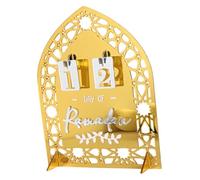 ADTUIUG Decorazioni per Il Ramadan， Calendario dell'Avvento Acrilico Eid Ramadan 20x15 cm Ornamento da Tavolo Tradizionale Artigianato Arabo(Golden)
