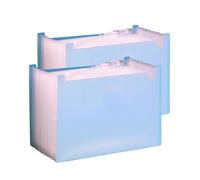 ADTUIUG Portadocumenti a fisarmonica in plastica, Cartella portadocumenti espandibile Fisarmonica 13 Tasche Confezione da 2 Portatili portatili Autoportanti(Blue)