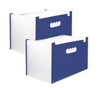 ADTUIUG Portadocumenti a fisarmonica in plastica, Cartella portadocumenti espandibile Organizer for fisarmonica A4 25 tasche Confezione da 2(K Blue)