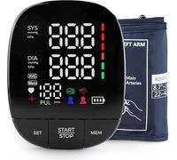 Adulon Monitor elettronico della pressione sanguigna del braccio superiore, visualizza la frequenza cardiaca, funzionamento facile con 1 tocco, memoria doppia dell'utente salva 2x120 letture leggere e