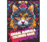 Adult coloring book. Animal mandala coloring book. 100 pages, 50 patterns. Single sided page makse perfect for markers, gel pens, color pencils. Relaxation and creative flow. Stress relieving artwork.