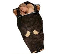 Adult Plush Sleeping Bag | Fabric & Velvet, 68.9in X 31.5in, Monkey Shape | Cute Envelope Style Indoor Sleeping Sack With Pillow | Throw Blanket For Camping Travel