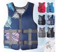 Adult Portable Kayaking Vest High Buoyancy Adjustable Belt Kayaking Sailing Paddle Water Sports Swimming Boating Fishing Surfing Canoeing Outdoor Safety Gear Neoprene Flotation Aid(Blue A,XXL)