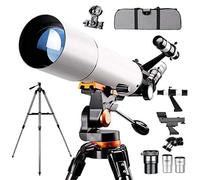 Adult s telescopes for Astronomy,80mm Refractor Telescope with Tripod & Finder Scope, Low Light Waterproof,Travel Telescope with Carry Bag,Phone Adapter