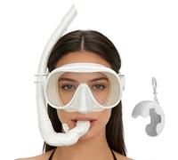 Adult Snorkel Set - Wide View Anti Leak Masque | With Box And Adjustable Strap Foldable Snorkel Set for Training, Island, Tourism, Enthusiasts, Underwater or Beach Trip