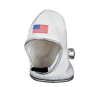 Adult White Velour Astronaut Helmet Hat Fancy Dress Accessory