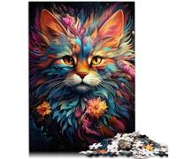 Adulti 1000 pezzi Puzzle colorato gatto artistico impossibile Puzzle è ideale come regalo per tutta la famiglia 38 x 52 cm per 14 anni