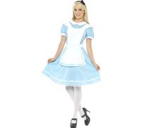 Adulti Alice Costume da Principessa Wonderland Libro Giorno Donna UK 8-22