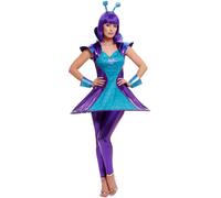 Adulti Alien Costume Ladies Bambini Alieni Costume Esterno Spazio Completo