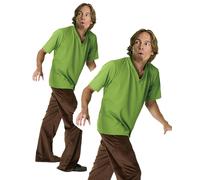 Adulti Arruffati Costume Uomo Scooby Doo Cartoon Vestito + Parrucca