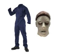 Adulti & Bambini Halloween Mike Myers Vestito Costume Salopette & Maschera Set