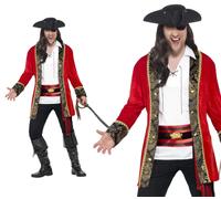 Adulti Costume da Capitano Pirata Taglie Forti Uomo Bucaniere Vestito L-XXXL
