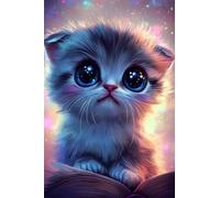 Adulti Diamond Painting Pieno Pittura Art Fai Da Te 5D Kit Gattino Carino Motivo Disegno Ricamo DIY Diamante Trapano Per Decorazione Casa e Pareti Craft Arts Trapano Tondo 70x105cm C0087