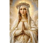Adulti Diamond Painting Pieno Pittura Art Fai Da Te 5D Kit Maestosa Vergine Maria Motivo Disegno Ricamo DIY Diamante Trapano Per Decorazione Casa e Pareti Craft Arts Trapano Tondo 80x120cm C1283