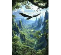 Adulti Diamond Painting Pieno Pittura Art Fai Da Te 5D Kit Paesaggio Dell'Aquila in Volo Motivo Disegno DIY Diamante Trapano Per Decorazione Casa e Pareti Craft Arts Trapano Tondo 40x60cm C1304