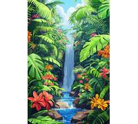 Adulti Diamond Painting Pieno Pittura Art Fai Da Te 5D Kit Scenario Di Cascata Nella Foresta Motivo Disegno DIY Diamante Trapano Per Decorazione Casa e Pareti Craft Arts Trapano Tondo 100x150cm C1146