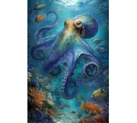 Adulti e Principianti Diamond Painting Pieno Pittura Art Fai Da Te 5D Kit Polpo Sottomarino Motivo Disegno DIY Diamante Trapano Per Decorazione Casa e Pareti Craft Arts Trapano Quadrato 30x45cm B1985
