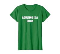 Adulti è Una truffa Maglietta, Donna, Verde Mela, 3XL