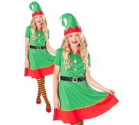 Adulti Elfo Abito Donna Aiutante di Babbo Natale Grotto Costume da Natale