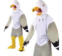 Adulti Gabbiano Uccello Big Testa Costume Unisex Novità Beneficenza Fun Run