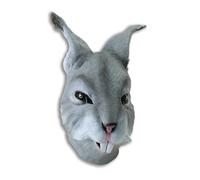 Adulti Grigio Coniglio Testa Maschera Gomma Lattice Costume Pasqua Coniglietto