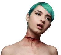 Adulti Halloween Protesi Ferita Cicatrice Viso Taglio Zombie Bite Make Up Spfx
