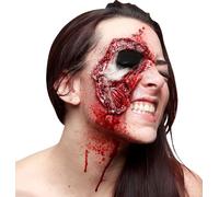 Adulti Halloween Protesi Ferita Cicatrice Viso Taglio Zombie Bite Make Up Spfx