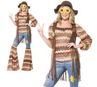 Adulti Harmony Hippie Costume 60s Psychedlic Hippy Svasati Completo Nuovo