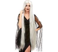 Adulti lungo Grigio Parrucca Strega Donna Halloween Ghost Travestimento Capelli