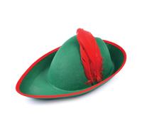 Adulti Oktoberfest Cappello Verde Peter Pan Accessorio Vestito con Piume