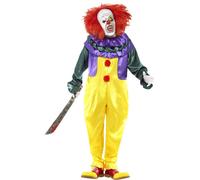 Adulti Pennywise Costume It Halloween Uomo Pagliaccio Spaventoso Deluxe Completo