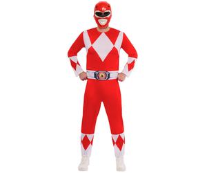 Adulti Potenza Ranger Mighty Morphin Rosso Ranger Costume Ufficiale + Maschera