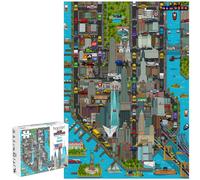 Adulti Puzzle 8-bit New York Mappa 500 Pezzi Livello 2 100% Riciclato Scheda