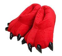 Adulti/Scarpe Bambini Peluche Zampa Artiglio,Unisex Verde Divertente Peluche Dinosauro Artiglio Pantofole,39-44,Red