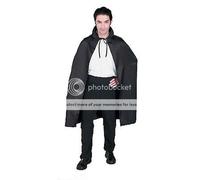 Adulti Unisex 45 " Nero Raso Capo W/Collare Versatile Mago Dracula Vampiro W