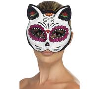 Adulti Zucchero Teschio Maschera Gatto Giorno Dei Morti Scheletro Halloween