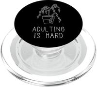 Adulting Is Hard - Pianta morta divertente, design minimalista PopSockets PopGrip per MagSafe